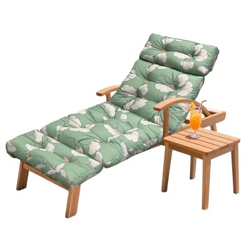 HCyopin Outdoor Chaise Lounge Chair Cushion 75.1 x 23.6 x 4.7in, Waterproof Replacement Cotton Patio Thickened Pool Lounge Chair Cushion with Ties for Patio Outdoor Furniture,Ginkgo Breeze