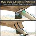 Polarized Sun Visor for Car with Organizer, Upgraded Adjustable Visor Extension, Handmade PU Leather Universal Sun Visor Extender Protects from Sun Glare, UV Rays, Snow Blindness (black)