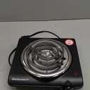 Elite Gourmet ESB100B Countertop Single Coiled Burner Electric Hot Plate, Temperature Control, Indicator Light, Easy to Clean, Black