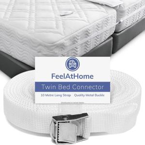 FeelAtHome Twin Bed Converter - Twin to King Mattress Joiner, 33ft Long Connecting Strap FeelAtHome Twin Bed Converter - Twin to King Mattress Joiner, 33ft Long Connecting Strap