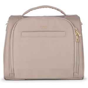 JuJuBe Insulated Bottle Bag, Breastmilk Cooler Bag Fits 3 Baby Bottles, Storage Tote for Nursing Mom, Daycare & Travel, Lunch Bag w/Handle & Shoulder Strap (Taupe)