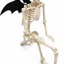 5.4 ft Halloween Skeleton Decorations, bat Demon Decor Life Size with Adjustable Joints for Outdoor Indoor Yard Lawn Haunted House Party Decor, Set A