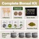 HOME GROWN Bonsai Tree Kit  Grow 4 Bonsai Types Indoors with Complete Starter Kit Including Pots Peat Pellets and Bonus Grow Guide  Unique Gardening Gift for Men Women Beginners