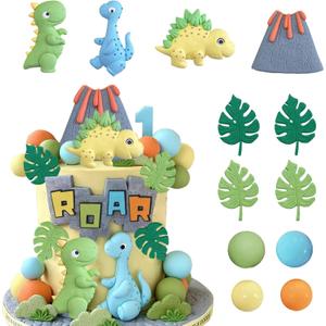 Baby Dinosaur Cake Toppers Dinosaur Cake Decorations Dinosaur Birthday Cake Toppers for Baby Shower Dinosaur Themed Birthday Party Supplies (Style 2)