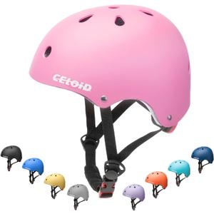 Kids Bike Helmet,Toddler Skateboard Helmets for Ages 2-3-5-8-14 Years Boys GirlsAdjustable Multi-Sport Bicycle Skateboarding Football Roller Skating Scooter Rollerblade Balance Bike Helmet (Pink)
