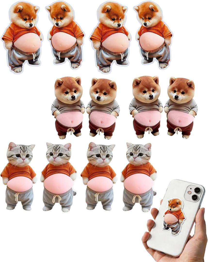 3 x 3D Cute Animal Belly Soft Silicone Bumper Pad for Phone,Laptop,Door,Cabinet | Fun 3D silicone pads (6-Pairs)! Silent shock-absorbing bumpers for doors, cabinets, fridges, phones & laptops.