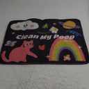 Lukamoo Cute Cat Litter Mat (24''x16''), Large, for Kitty Litter & Cute Cat Litter Box, Clean My Poop
