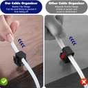 6 Pcs Cord Organizer Holder, Adhesive Charger Cable Holder Clips Organizer Phone Charging Wire USB Keeper Management for Home Office Desk Car Wall Nightstand