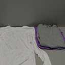 Xaatren 4 Pack Women's Underscrub Shirts Nurse Undershirts Long Sleeve Crewneck Slim Fit Tops Soft Stretchy Basic Tee (Purple, White, Black, Light Mixed Gray,X-Small)