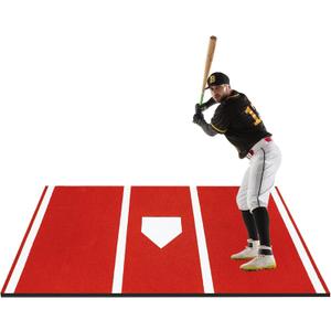 12' x 6' Baseball Hitting Mat, Home Plate Mat with Antislip Rubber Backing, Antifade Batters Box Turf Mat Baseball for Indoor & Outdoor, Batting Cage Mat (10*3.8 FT, Clay)