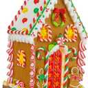 MOMENTS IN TIME Gingerbread Village House 13.78H Handcrafted Polyresin Christmas Decoration with LED Lights Battery Operated Light Up Holiday Dcor (3 AA Batteries Not Included)