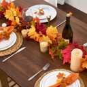 Sherika 2PCS Fall Maple Leaves Garland, 5.9Ft/Piece Artificial Fall Garland for Mantle, 9 Colors Autumn Foliage Vine Thanksgiving Decor for Home Wedding Fireplace Party Outdoor Decor