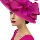 dressfan Vintage Fascinator Hats for Women,20s 50s Linen Flower Hat for Derby/Church/Wedding/Cocktail/Tea Party