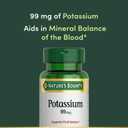 Nature's Bounty Potassium 99mg, Supports Fluid Balance and Muscle Activity, Involved in Normal Heart Function, Potassium Gluconate Dietary Supplement, Gluten Free, 1 Per Day, 100 Vegetarian Caplets