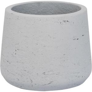 5.31" W Round White Washed Fiberclay Patt Small Planter, Indoor Outdoor Modern Plant Pot for Plants Flowers Succulents Home Garden Decor