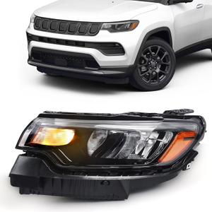 FIONE Headlight Assembly Compatible with Jeep Compass 2022 2023 Headlamp Replacement Front Light Left Driver Side LH FIONE Headlight Assembly Compatible with Jeep Compass 2022 2023 Headlamp Replacement Front Light Left Driver Side LH