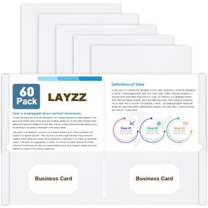 Folders with Pockets, LAYZZ 60 Pack Paper Pocket Folders, 2 Pocket File folders Fits Letter Size Paper, for School Office and Home (White)