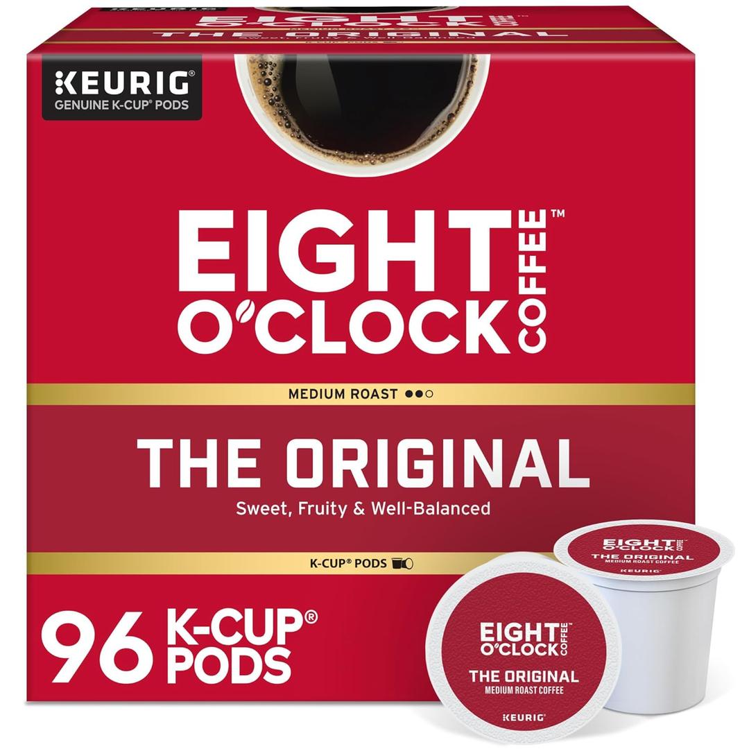 Eight O'Clock Coffee The Original, Single-Serve Keurig K-Cup Pods, Medium Roast Coffee Pods, 96 Count (24 Count (Pack of 4))