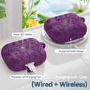 for Airpods Pro 3 Case, Flower Engraved Cases for Apple AirPods Pro 3rd Generation 2025, Soft Silicone Cover for Men Women Girly with Cleaning Kit & Keychain, Anti-Scratch, Shockproof (B-Deep Purple)