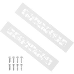 PATIKIL 10 x 2 Inch Door Air Vent Cover, 2 Pcs Heavy Duty Aluminum Grille Ventilation Cover Louvered with Mounting Screws for Cabinet Wardrobe Door, White
