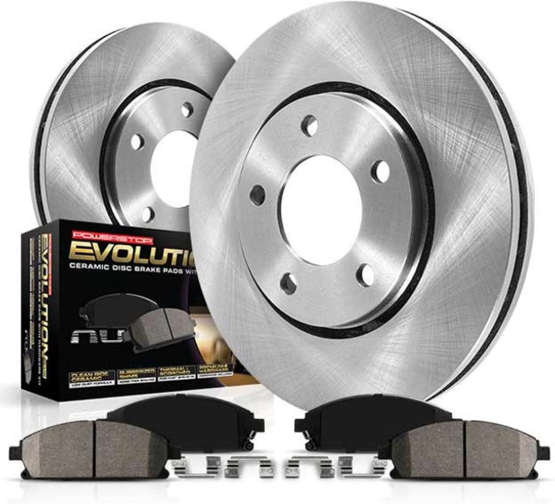 PowerStop Front Brake Kit For Honda Fit 2009-14 - Disc Rotors & Ceramic Brake Pads Replacement, KOE5382