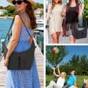 Travel Purse - Crescent Crossbody Sling Bag for Women - Cross Body Hobo HandBag Tote Shoulder Handbag (Black)