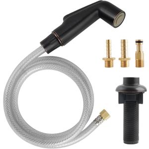 Hygie Rinse Oil Rubbed Bronze Kitchen Spray Attachment/Hose/Holder Set, Compatible with Moen/Delta Faucet, Kitchen Side Sprayer, 1/4'' Female Thread, ABS Plastic, 1-Pack