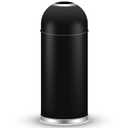 Large Commercial 75L/ 20 Gallon Trash Can - Premium Black Steel Open Top Trash Bin for Home, Office & Restaurant - Heavy-Duty & Durable Metal Garbage Cans - Indoor and Outdoor Use