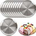 12 Pack 8 Inch Pizza Pans Stainless Steel Pizza Pans Bulk Reusable Round Bakeware Oven Pizza Trays for Restaurant Home Kitchen Baking Roasting Rust Free Dishwasher Easy Clean