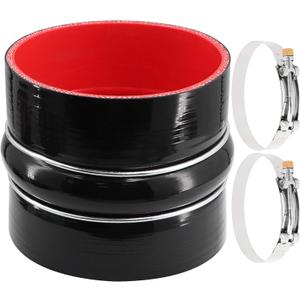 Straight Coupler Silicone Hose ID 4-1/2 inch 4 Ply Polyester Reinforcement as Turbocharger Tube Air Intake Pipe with 2 Stainless Steel T Clamps