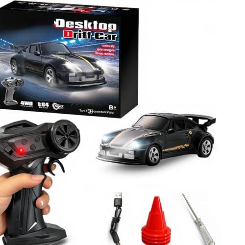 Mini RC Drift Car, 1/64 RC Remote Control Car High Speed, 2.4GHz Full Proportional RTR Micro Sports Racing Drift, 4WD HobbyFast Race Vehicle with Lights, Model Toys Gift for Kids, Boys, Adults