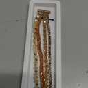 CAGOS Bracelet Compatible with Fitbit Versa 4 Bands/3/Sense/Sense 2 for Women, Handmade Beaded Elastic Replacement Wristband for Versa 2/1/Lite Watch/Special Edition Watch (Rose Gold)