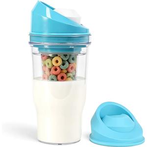 Portable Cereal Cup for On-the-Go Breakfast (Blue)
