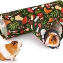 Bienbee Guinea Pig Tunnel, 3 Way Washable Guinea Pig Hideout,Foldable Rabbit Tunnel Guinea Pigs Toys for Bunny Hamster Chinchilla Ferret Rabbit Guinea Pigs Accessories Mushroom