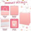 Sabary 75 Pcs Kraft Paper Gift Bags with Handles Paper Tote for Gift Bags Shopping Return Business Retail Party Merchandise, 3 Sizes(Pink)