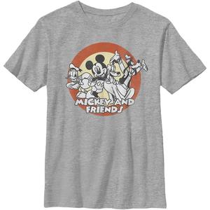 Disney Characters Circle of Trust Boy's Heather Crew Tee (X-Large)