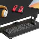 Under Desk Keyboard Tray Slide Out, 25 x 9.8 Inch Clamp-On Pull Out Drawer with Mouse Space, Ergonomic Keyboard Holder for Comfortable Typing at Home and Office