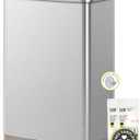 EKO Hudson Matte Stainless 50 Liter/13.2 Gallon Step Trash Can with Rear Trash Bag Storage Compartment