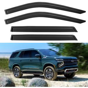 Window Visors Rain Guards for 2021 2022 2023 2024 Chevy Tahoe, Out-Channel Window Vent Wind Deflectors Visors Shades for 21-25 GMC Yukon (Not for Yukon XL)
