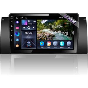 Amaseaudio Android 14 [3+32GB] Car Stereo, Compatible for BMW X5 E53 (1999-2006), 9" Touchscreen, Support GPS navi 4G WiFi Bluetooth 5.0