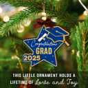 2 x 2025 Graduation Christmas Ornament - Wooden Graduate Ornament for College High School Senior Masters, Graduation Gifts for Her, Him, Family, Friends - Congrats Grad Party Decorations