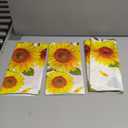4 Pack Sunflower Tablecloth 51 x 86 Inch Plastic Rustic Sunflower Tablecloth Sunflower Party Tablecloth Sunflower Birthday Party Table Cloth Sunflower Table Covers for Indoor Outdoor Party Decorations (White&yellow)