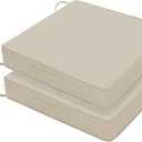 Favoyard Patio Chair Cushions 20 x 20 x 3 Inch Waterproof Outdoor Seat Cushions for Patio Furniture 3-Year Color Fastness Garden Sofa Couch Chair Pads with Handle & Adjustable Straps Set of 2, Beige