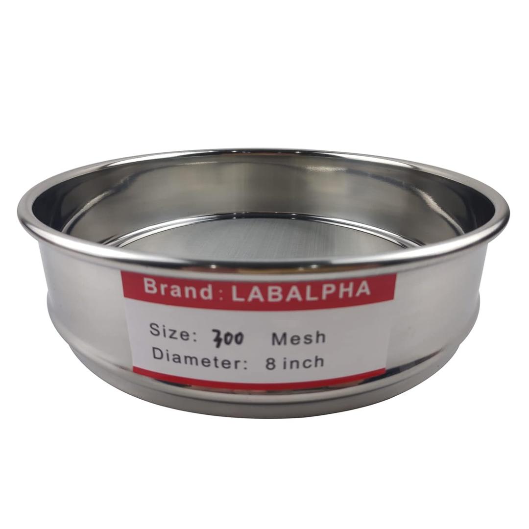 LABALPHA 300 Mesh Lab Sieves, #300 Mesh Test Sieve, 8'' Diameter, 304 Stainless Steel Wire Cloth (0.054mm)