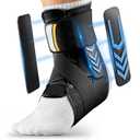 Ankle Brace for Sprained Ankle, Quick Lace-Up Ankle Support with Side Stabilizers & Auto-Shaped Pads, Slim Fit Stabilizer for Women Men, Fits in Shoes for Sports, Work & Injury Recovery (M)