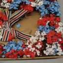 RoseCraft 22inch 4th of July Wreath, Artificial Red White Blue Patriotic Bow Wreaths for Front Door, Memorial Day Independence Day Veterans Day Decor, for Wall Porch Indoor Outdoor Decorations.