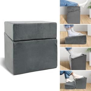 Adjustable Foot Rest Under Desk with 3 Adjustable Heights & High-Density Foam  Ergonomic Footrest for Office, Home, Travel & Airplane, Removable Washable Cover for Back Pain Relief & Posture Support (Grey)