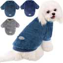 3 Pack Dog Sweater Clothes for Small Dogs Girls Boys with Reflective Strip Small Dog Sweaters Coat Soft Warm Pet Puppy Clothes Sweater (Grey+Blue+Navy, S(Back:8.26",Chest:12.20", Neck:9.05"))