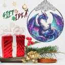 Stained Glass Suncatcher Ornament - Dragon Christmas Decorations - Christmas Ornaments for Tree - Holiday Present Ideas - Gift Exchange