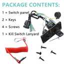 12V Single Key Switch Panel Marine Outboard Single Engine Ignition Key Panel Assembly On Off Switch 704 Control Box for Yamaha Outboard Yacht #704-82570-01-00, 704-82570-12-00